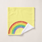 CHALKBOARD RAINBOW YELLOW BADEZIMMER TOWEL SET (Waschlappen)