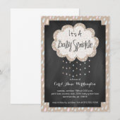 Chalkboard Raindrop Baby Sprinkle Einladung (Vorne/Hinten)