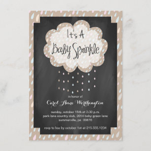 Chalkboard Raindrop Baby Sprinkle Einladung