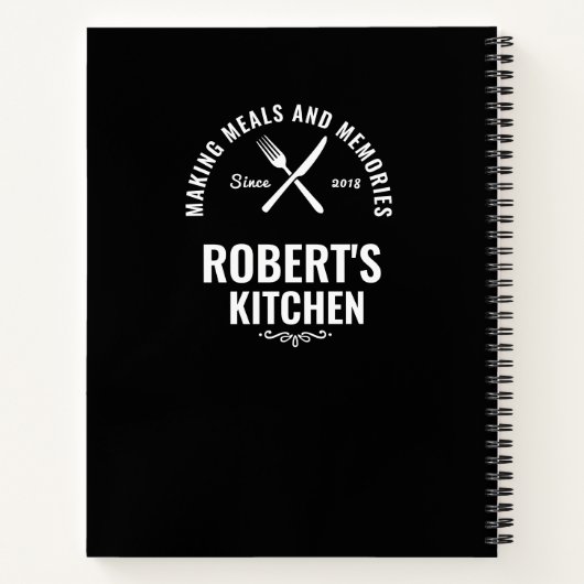 Chalkboard Recipe Journal | Custom Name Notizblock (Rückseite)