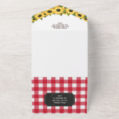 Chalkboard Red Gingham Sunflowers Baby-Q Dusche All In One Einladung (Außenbereich)