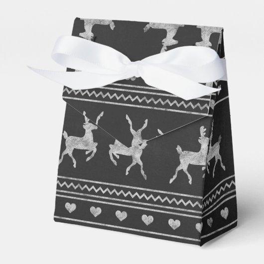 Chalkboard Reindeer Christmas Favor Box Geschenkschachtel (Vorderseite)