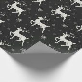 Chalkboard Reindeer Snowflakes Rustikale Weihnacht Geschenkpapier (Ecke)