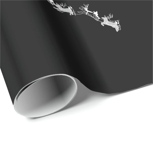 Chalkboard - Rentier - Schwarz/Weiß Geschenkpapier (Rolleneckpunkt)