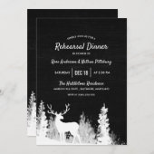 Chalkboard Rentier Weihnachtsessen Probe Abendesse Einladung (Vorne/Hinten)