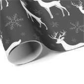 Chalkboard Rentierfisch und Schneeflocken Weihnach Geschenkpapier (Rolleneckpunkt)