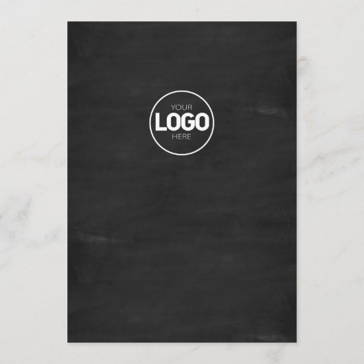 Chalkboard Restaurant Tischmenüs Karten flach schw (Rückseite)