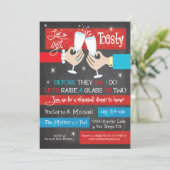 Chalkboard Retro Champagne Toast Probe Abendessen Einladung (Stehend Vorderseite)