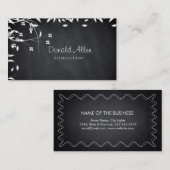 Chalkboard Retro Floral Berufliche Kurven Visitenkarte (Vorne/Hinten)
