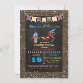 Chalkboard Rockets oder Ribbons Genderdarstellung Einladung (Vorderseite)