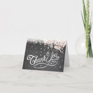 Chalkboard Rosa Herzleder geklappt Danke Karte