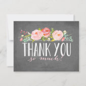 Chalkboard-Rose | Dankeskarte (Vorderseite)