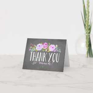 Chalkboard-Rose Dankeskarte