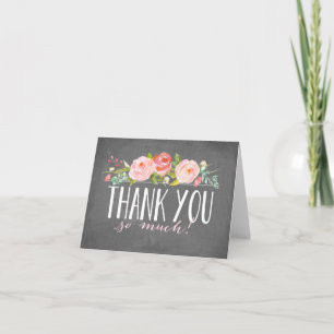 Chalkboard-Rose Dankeskarte
