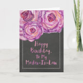 Chalkboard-Rose Geburtstagskarte Karte (Vorderseite)