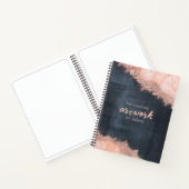 Chalkboard Rose Gold Marble Glitzer Artist Notizblock (Innenseite)