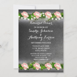 Chalkboard Rose Hochzeit Probe Einladung