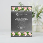 Chalkboard-Rose Hochzeitskarte Einladung (Stehend Vorderseite)