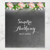 Chalkboard-Rose Hochzeitsstimmung Weinetikett (Einzelnes Label)