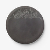 Chalkboard-Rose Papier-Teller Pappteller (Vorderseite)