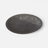 Chalkboard-Rose Papier-Teller Pappteller (Schrägansicht)
