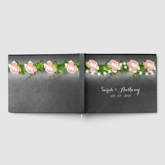 Chalkboard Rose Wedding Guest Book Gästebuch (Voll)