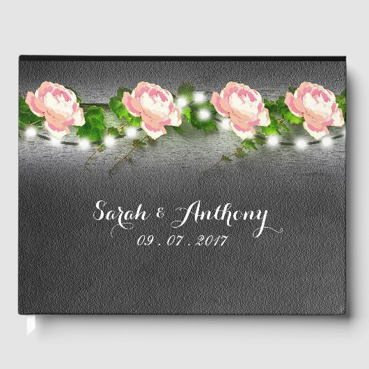 Chalkboard Rose Wedding Guest Book Gästebuch (Vorderseite)