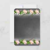 Chalkboard Rose Wedding R.S.V.P. RSVP Karte (Rückseite)