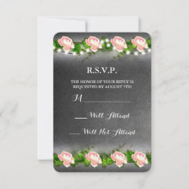 Chalkboard Rose Wedding R.S.V.P. RSVP Karte