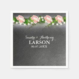 Chalkboard-Rose Wedkin Napkin Serviette