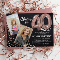 Chalkboard RoseGold Ballons 2 Foto 40. Geburtstag