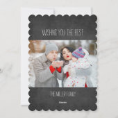 Chalkboard Rotes Kariertes Foto Weihnachtskarte Feiertagskarte (Rückseite)