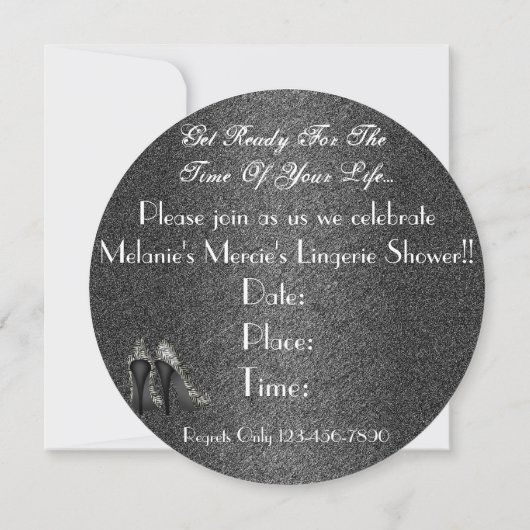 CHALKBOARD ROUND Pajama Party Einladung (Rückseite)