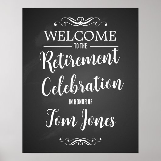 Chalkboard-Rückgabe Willkommenszeichen benutzerdef Poster (Vorne)