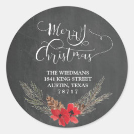 Chalkboard Rücksendeadresse Round Stickers