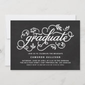 Chalkboard Rustic Calligraphy Graduation Party Einladung (Vorderseite)