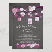 Chalkboard Rustic Country Mason Jar Babydusche Einladung (Vorne/Hinten)