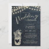 Chalkboard Rustic Mason Jar Wedding DIGITAL Print Einladung (Vorderseite)