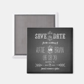 Chalkboard Rustic Speichern Sie das Date Magnet (Vorderseite/Rückseite)