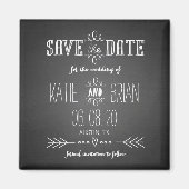 Chalkboard Rustic Speichern Sie das Date Magnet (Vorne)