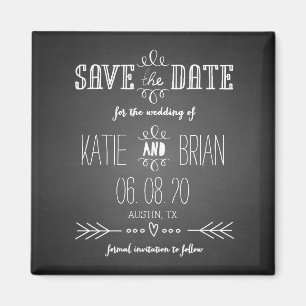 Chalkboard Rustic Speichern Sie das Date Magnet