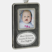 Chalkboard Rustikale Großeltern Weihnachtsschmuck Rahmen-Ornament Silber (Rechts)