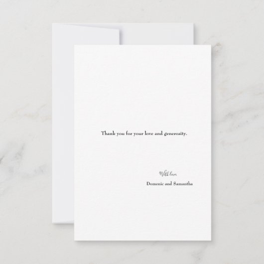 Chalkboard Rustikale Hochzeit Dankbares Skript Dankeskarte (Rückseite)