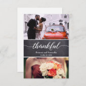 Chalkboard Rustikale Hochzeit Dankbares Skript Dankeskarte (Vorne/Hinten)