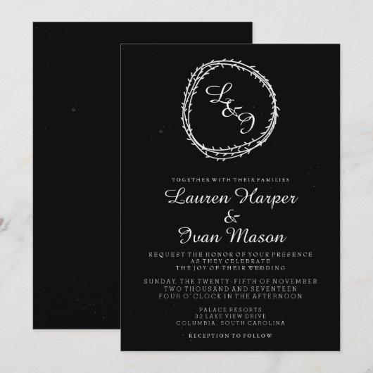 Chalkboard Rustikale Kleider Einladung (Vorne/Hinten)