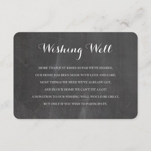 Chalkboard rustikale Wünsche gut Hochzeitskarte Begleitkarte (Vorderseite)
