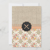 Chalkboard Rustikaler Erntedank Burlap Lace Einladung (Rückseite)