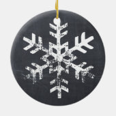 Chalkboard Rustikales Foto Schneeflocken Keramik Ornament (Hinten)