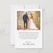 Chalkboard Rustikales Skript 6 Foto Collage Weddin Dankeskarte (Rückseite)