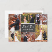 Chalkboard Rustikales Skript 6 Foto Collage Weddin Dankeskarte (Vorne/Hinten)